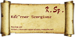 Körner Szergiusz névjegykártya